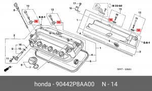 Прокладка, выпускной трубопровод 90442P8AA00 HONDA
