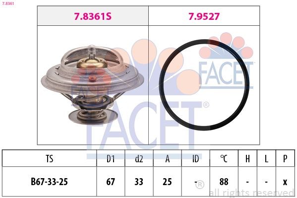 Термостат, охлаждающая жидкость 7.8361 FACET