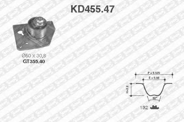 Комплект ремня ГРМ KD455.47 NTN SNR
