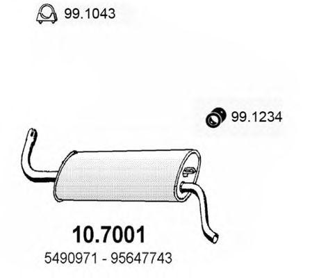 Глушитель выхлопных газов конечный 107001 ASSO