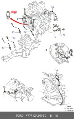 Датчик детонации F77F-12A699-BC FORD