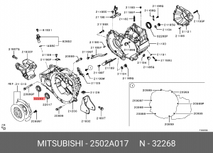 Уплотняющее кольцо, дифференциал 2502A017 MITSUBISHI