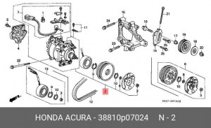 Компрессор, кондиционер 38810P07024 HONDA