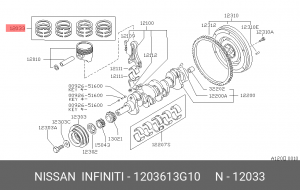 Кольца поршневые 12036-13G10 NISSAN