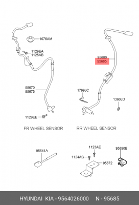 Датчик, частота вращения колеса 95640-26000 HYUNDAI KIA