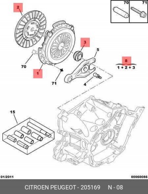Комплект сцепления 2051 69 CITROEN PEUGEOT