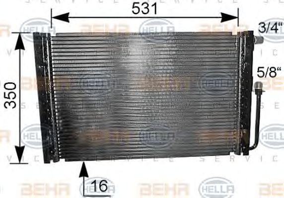 Конденсатор, кондиционер 8FC351038051 HELLA