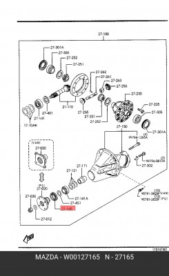 Сальник дифференциала W00127165 MAZDA