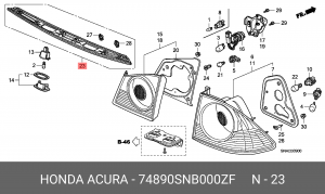 Деталь 74890SNB000ZF HONDA