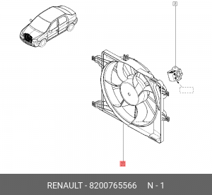 Вентилятор, охлаждение двигателя 8200765566 RENAULT