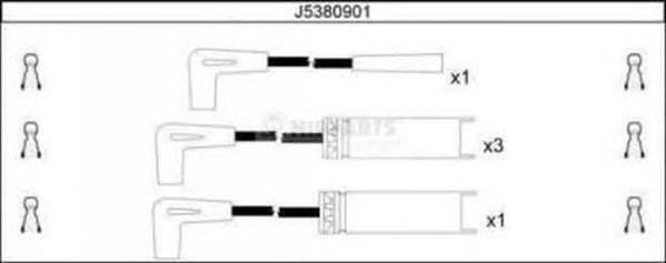 Ккомплект проводов зажигания J5380901 H B JAKOPARTS NIPPARTS