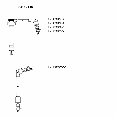Ккомплект проводов зажигания 3A00116 BREMI