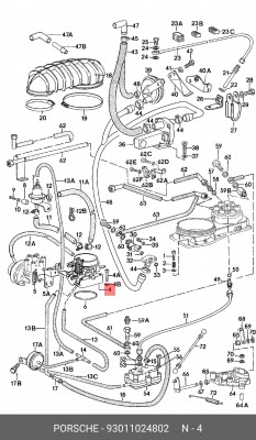 Патрубок дроссельной заслонки 93011024802 PORSCHE