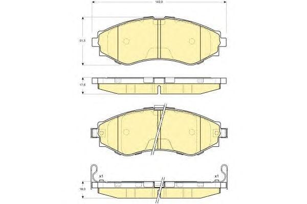 Комплект тормозных колодок, диско 6133459 GIRLING