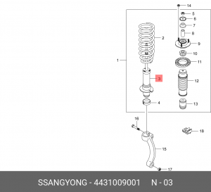 Амортизатор подвески 4431009001 SSANG YONG
