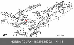 Уплотнительное кольцо, выпускной тр 18229SZ5003 HONDA