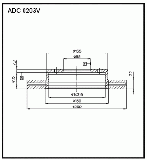 Диск тормозной ADC0203V ALLIED NIPPON