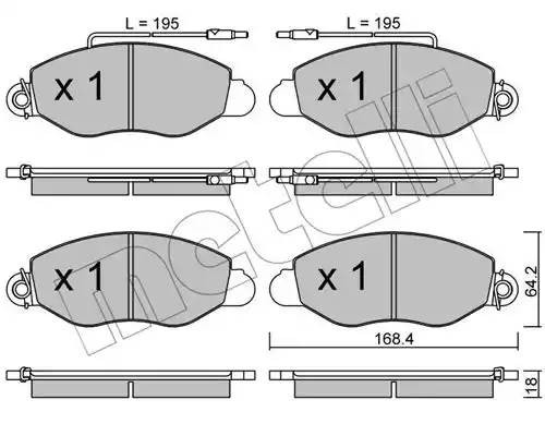 Комплект тормозных колодок, диско 22-0536-1 METELLI