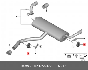 Крепление глушителя 18 20 7 568 777 BMW