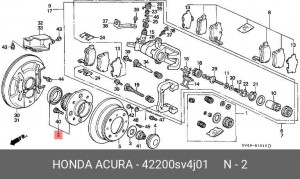 Комплект подшипника ступицы колеса 42200SV4J01 HONDA