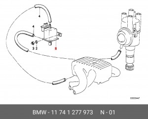 Клапан, управление рециркуляция ОГ 11 74 1 277 973 BMW