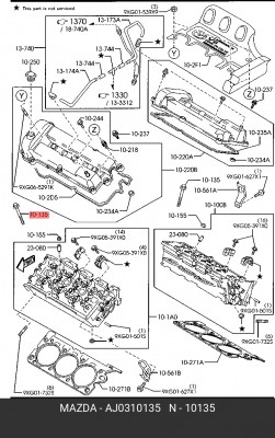 Болт крепления ГБЦ AJ03-10-135 MAZDA