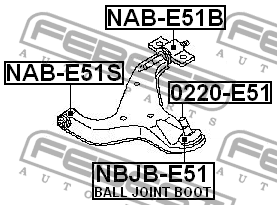 Рычаг подвески 0220-E51 FEBEST
