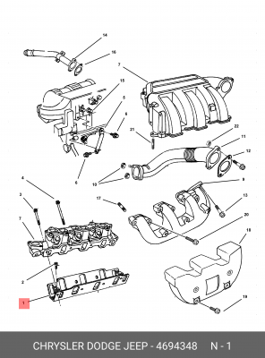 Прокладка, впускной коллектор 469 4348 CHRYSLER