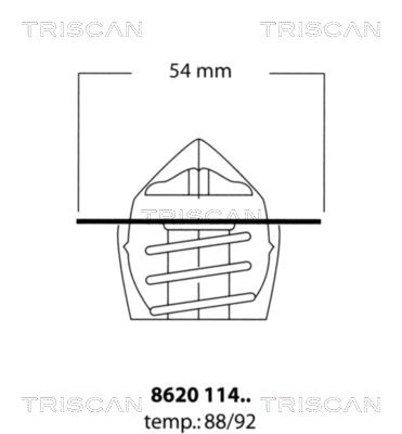 Термостат, охлаждающая жидкость 8620 11492 TRISCAN