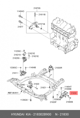Подушка двигателя 218302B900 HYUNDAI KIA