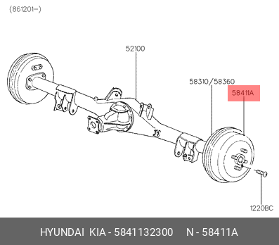 Тормозной барабан 5841132300 HYUNDAI KIA