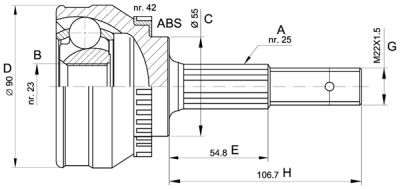 ШРУС NI-17A42 HDK