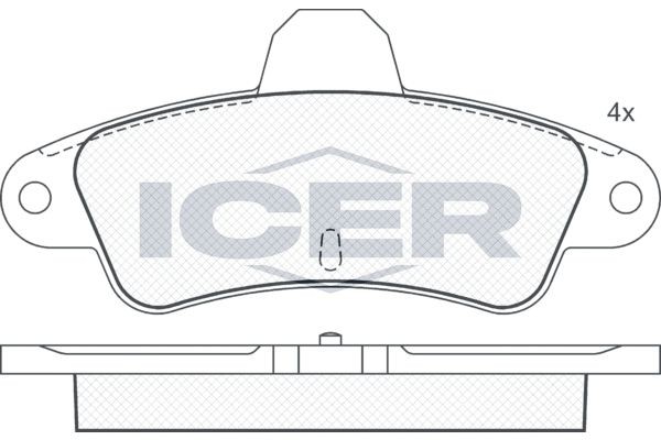 Комплект тормозных колодок, диско 180918 ICER