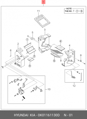 Радиатор отопителя 0K01161130D HYUNDAI KIA