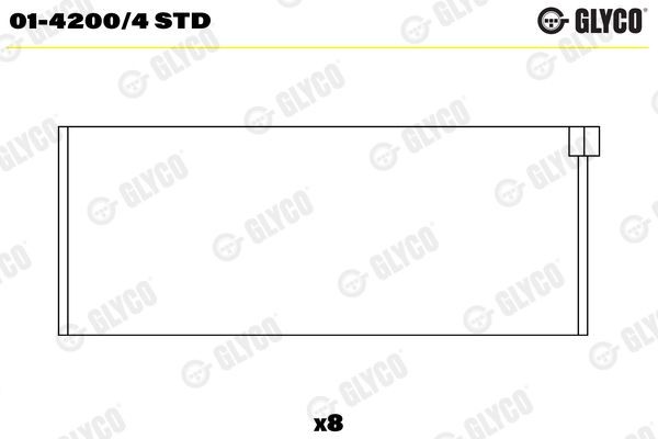 Шатунный подшипник 0142004STD GLYCO