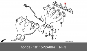 Прокладка, выпускной коллектор 18115P2A004 HONDA