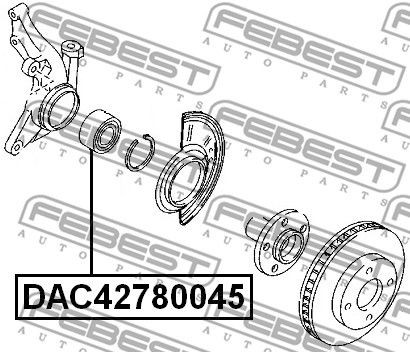 Подшипник ступицы колеса DAC42780045 FEBEST