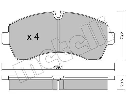 Комплект тормозных колодок, диско 22-0673-0 METELLI