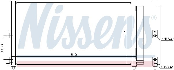 Конденсатор, кондиционер 94727 NISSENS