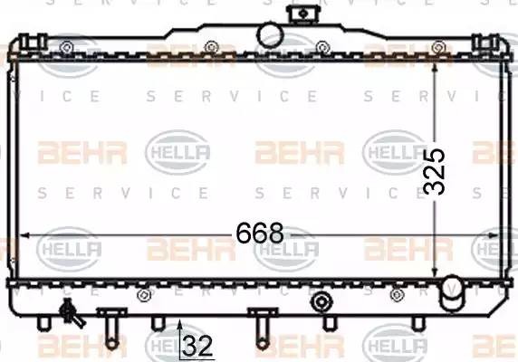 Радиатор, охлаждение двигател 8MK 376 724-621 HELLA
