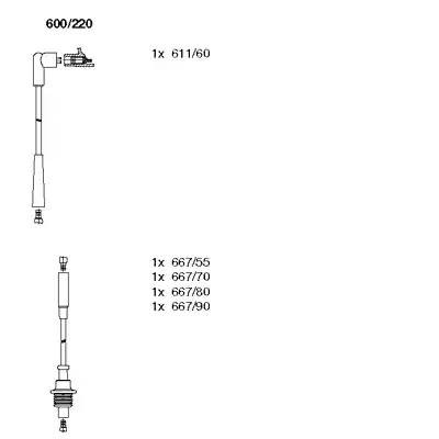 Ккомплект проводов зажигания 600220 BREMI