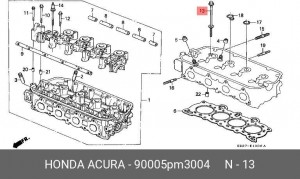 Комплект болтов головки цилидра 90005PM3004 HONDA
