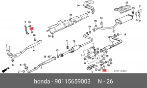 Гайка, выпускной коллектор 90115659003 HONDA