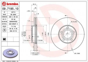 Тормозной диск 09.7195.10 BREMBO