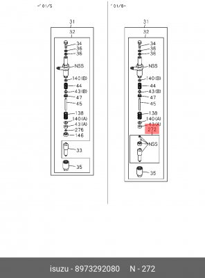 Ремкомплект, распылитель 8-97329-208-0 ISUZU