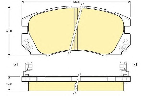 Комплект тормозных колодок, диско 6111799 GIRLING