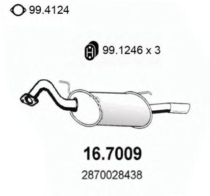 Глушитель выхлопных газов конечный 167009 ASSO