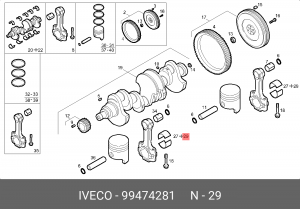 Шатунный подшипник 99474281 IVECO