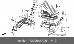 Воздушный фильтр 17220-RAA-A00 HONDA
