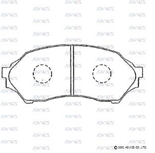 Колодки тормозные дисковые SN104 ADVICS